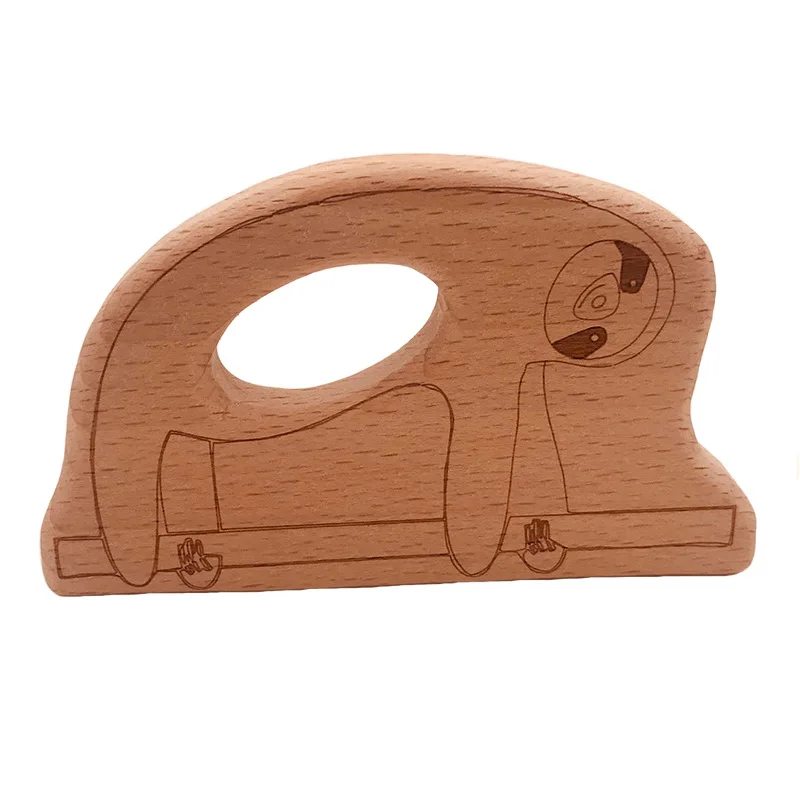 C844 Деревянный Прорезыватель кольца натуральные зубцы из древесины игрушки для младенцев, деревянный Прорезыватель животных для малышей, Детские успокаивающие игрушки для облегчения боли - Цвет: C844