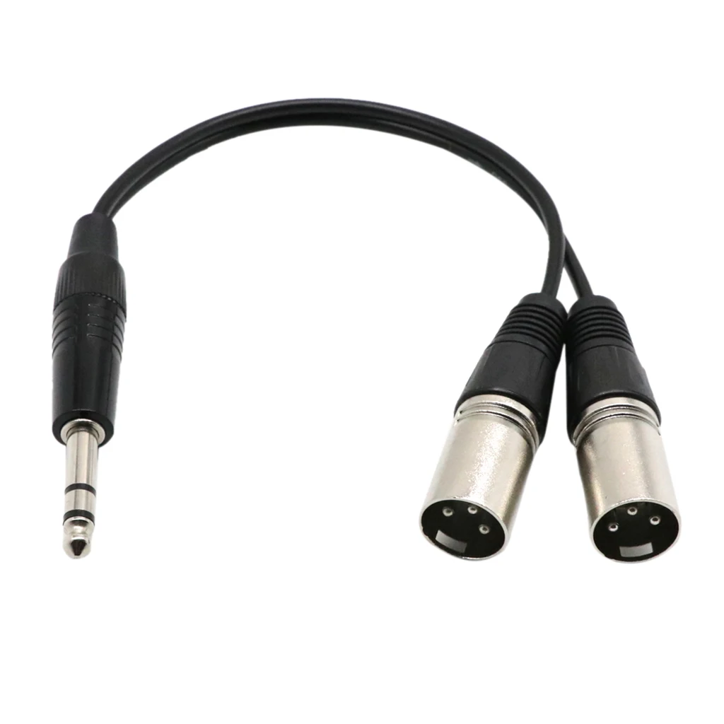 1 фута 1/4 &quot6 35 мм моно кабель для микрофона на 2 двух XLR штекеров 3-контактный