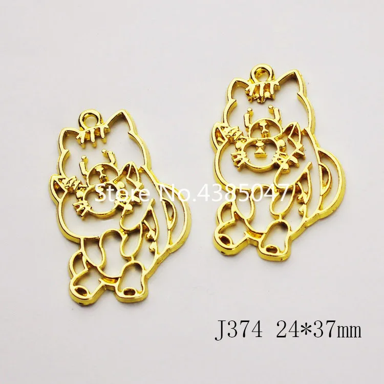 5 шт./лот металлическая оправа с изображением единорога и двойным котом подвесная