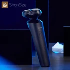 Новинка, 3D плавающая головка для мужской сухой и влажной бритвы Showsee, моющаяся Бритва для бороды, перезаряжаемая Водонепроницаемая IPX7 Type-C