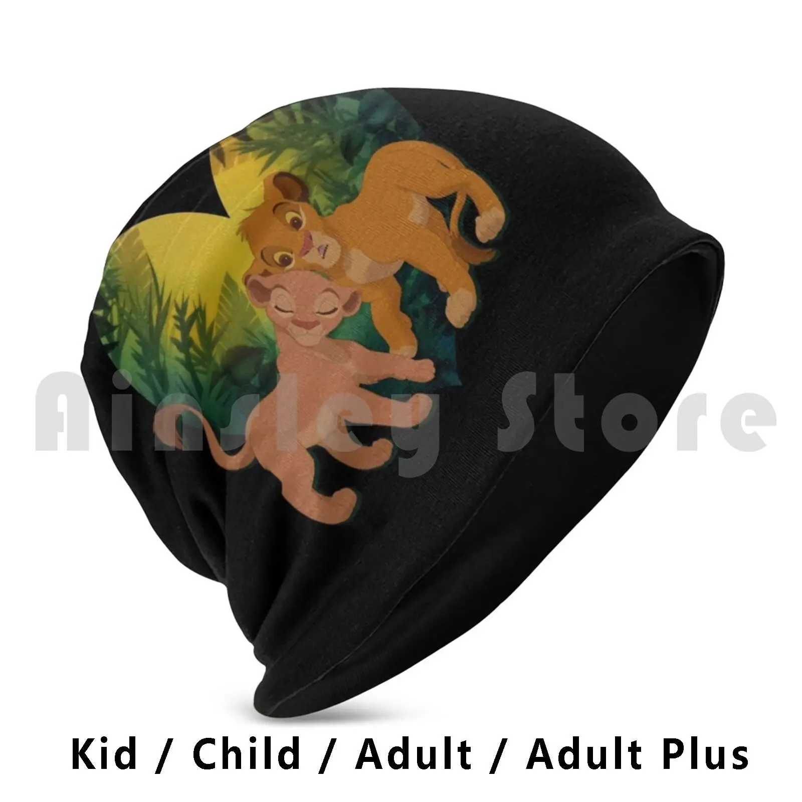 

Lion King Character Illustration , Simba Nala Lion Sarabi Mufasa Beanies Knit Hat Hip Hop Lion King