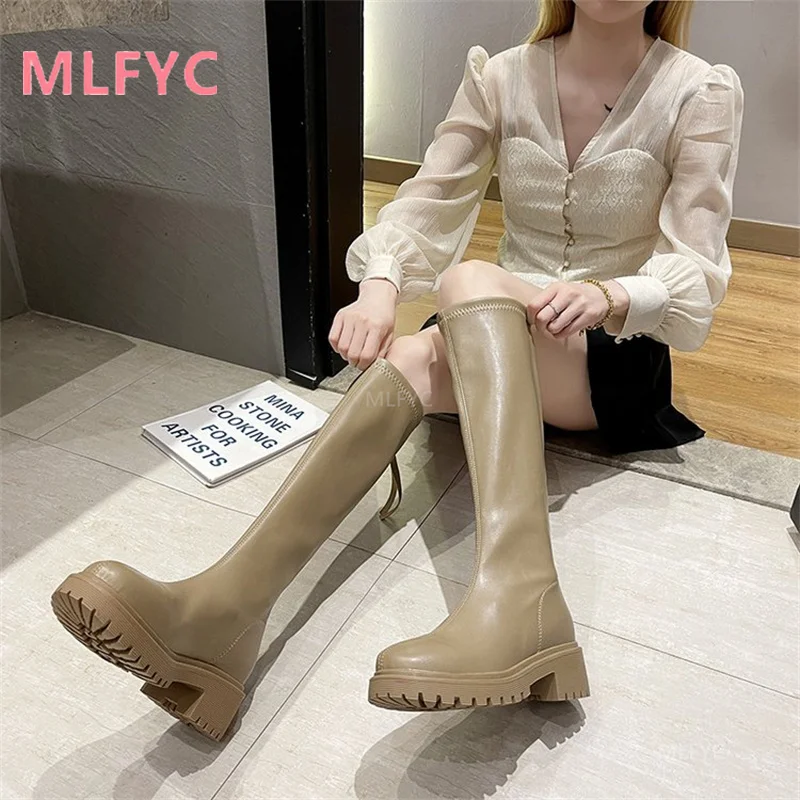 

However, knee boots women's autumn 2021 new thick heel non-slip net red super hot fashion wild retro knight boots