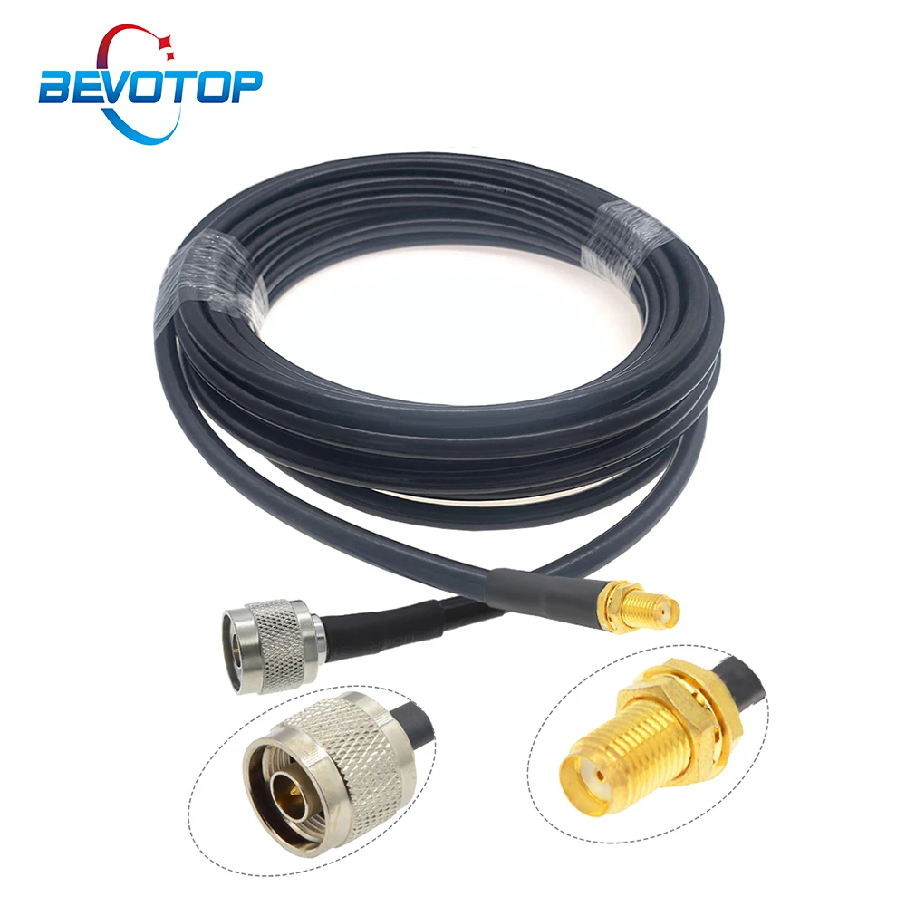 Кабель 5D-FB со штекером N на гнездо SMA, радиочастотный адаптер Pigtail 50 Ом, кабель 5DFB, коаксиальный удлинитель RF, джампер, шнур 1 м, 5 м, 10 м, 20 м, 30 м