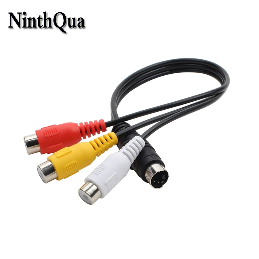 NinthQua 1 шт. DIN 4pin S терминал до 3AV мужской аудио-видео кабель s-видео папа к RCA Женский
