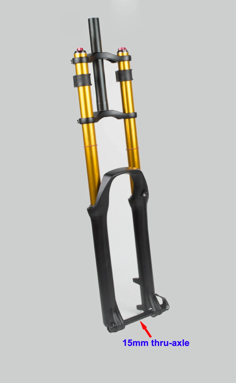 27.5inch 15mm axle RYCERZ 27,5/29 дюймов вниз холм Велосипедная вилка 15 мм через ось масло Весна Supension вилка - Цвет: 27.5inch 15mm axle