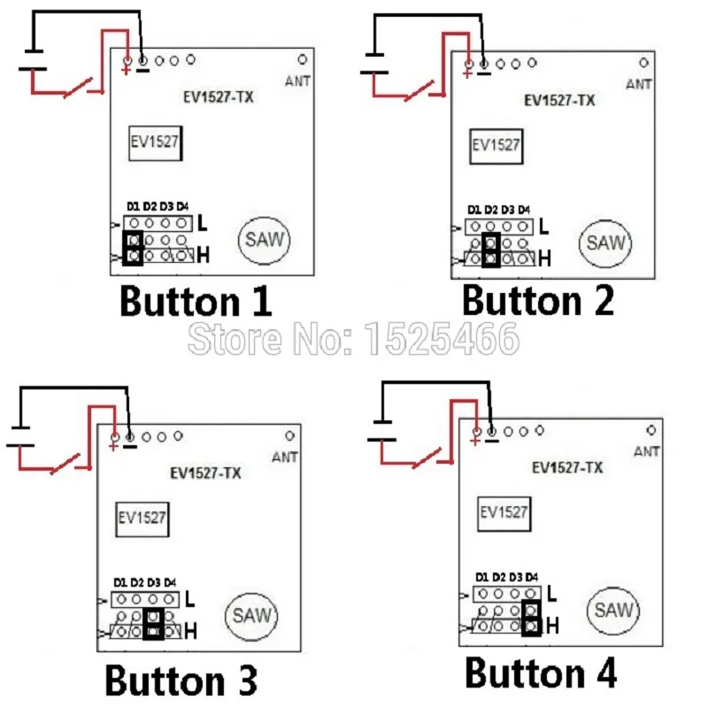 DC 3-12V 433Mhz ASK OOK EV1527 Encoded Learning code Transmitter Module for Home Burglar Security Alarm System Wireless doorbell |
