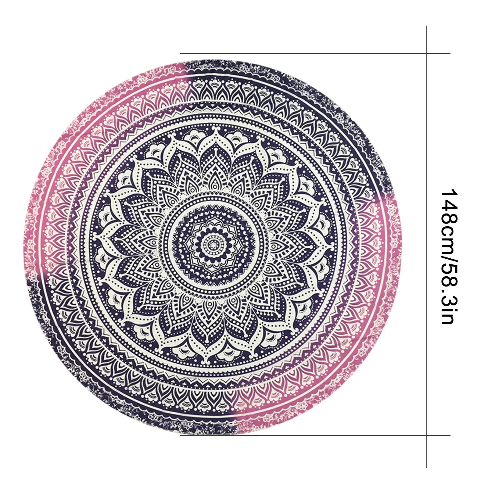 

Large Comfortable Round Beach Towel Large Sand Proof Beach Blanket Circle Meditation 58inch Multifunctional Kids Beach Gifts