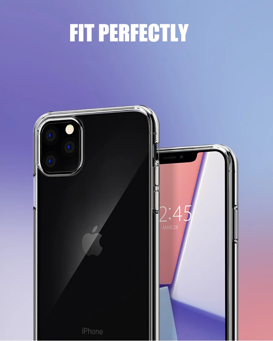 Прозрачный чехол для iphone 11, противоударный силиконовый чехол для iphone 11 Pro Max, мягкий чехол из ТПУ для iphone X, XR, XS, прозрачный чехол