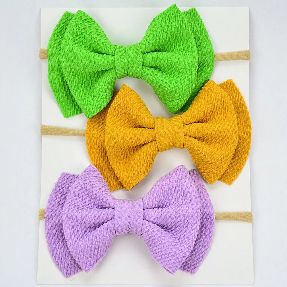 

14 Colors Cute Infant Toddler Baby Girls Boys Headwear Lace Double Bow Hair Band Kid Party Headband Gift