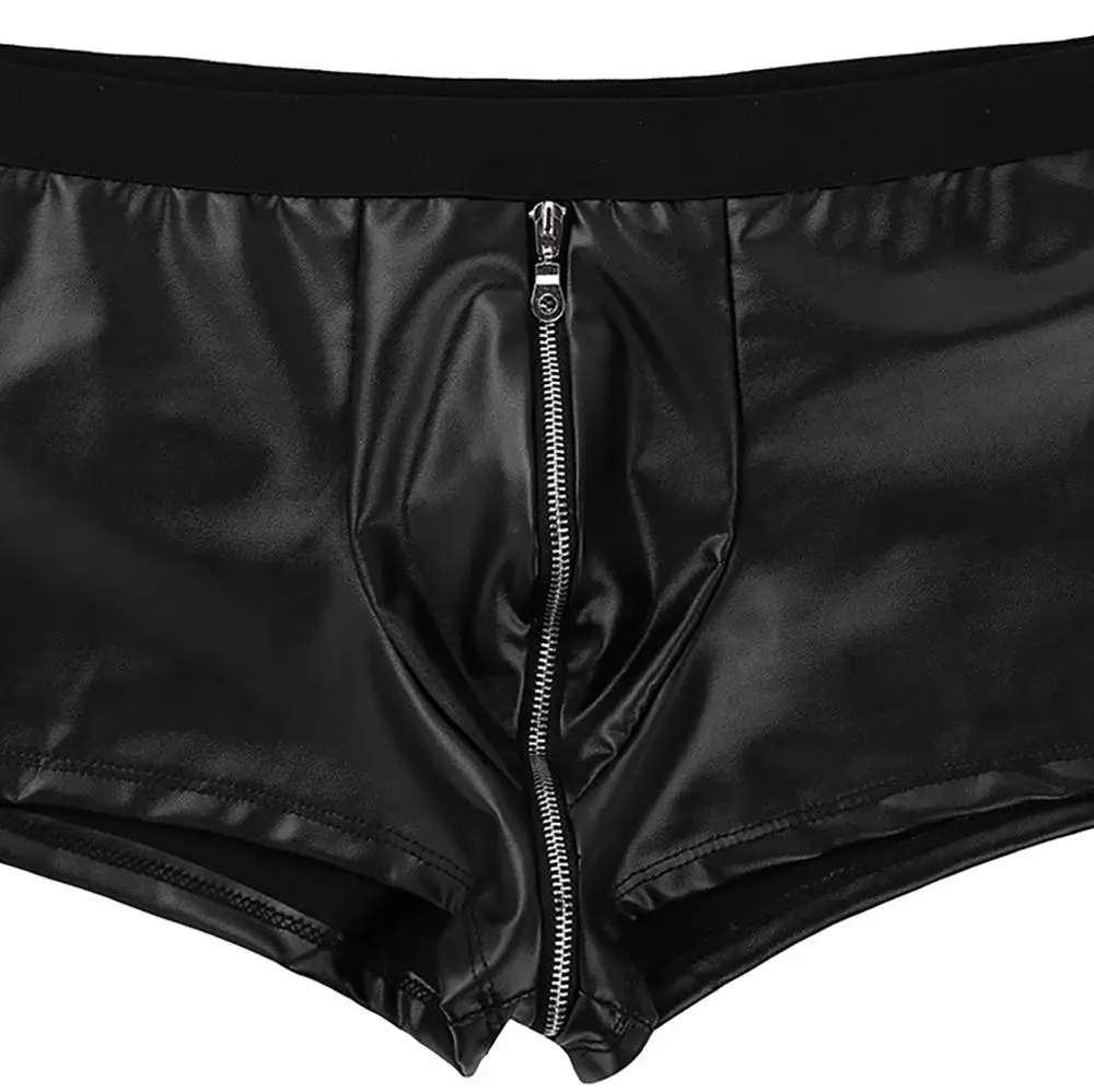 Мужские трусы-боксеры на молнии с открытой промежностью выпуклым карманом