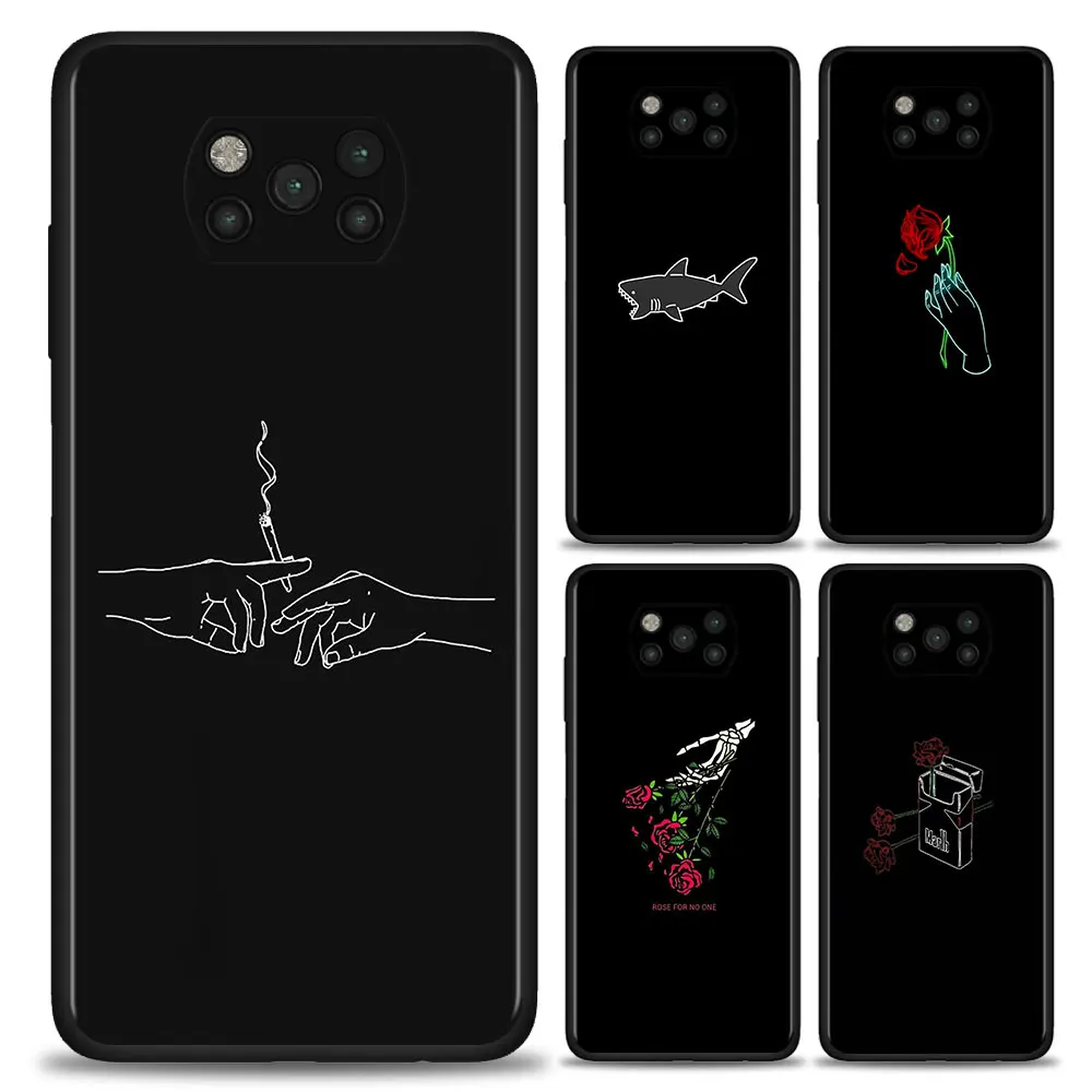 

Minimalist Line Love Phone Case For Xiaomi POCO X3 NFC M3 Pro 5G Pocophone F1 F3 GT Mi 10T 11 Lite 9T Note 10 9 Cover Coque