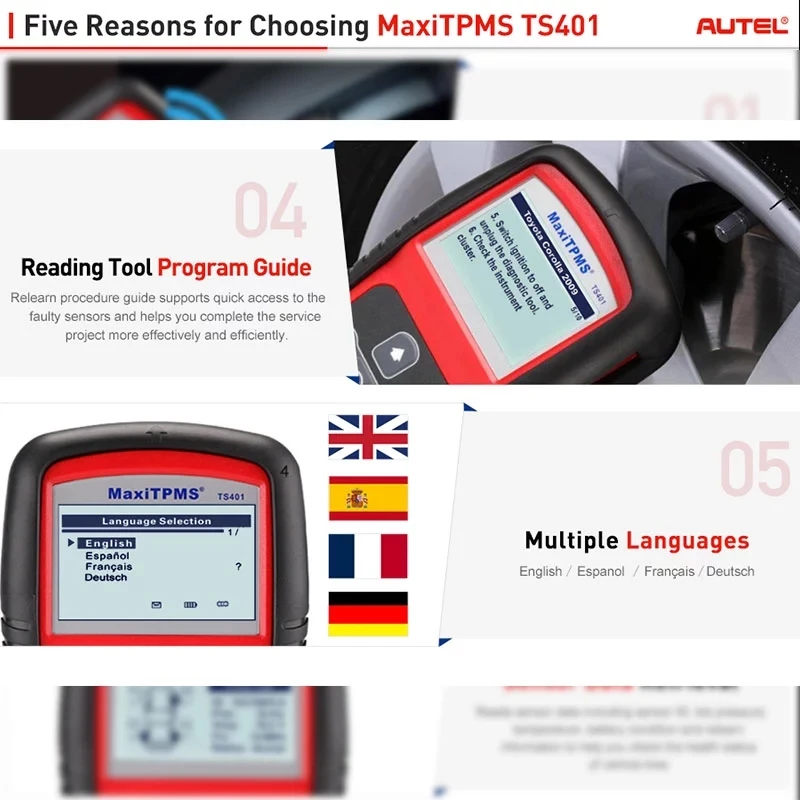 Autel MaxiTPMS TS401 система мониторинга давления в шинах OBD2 TPMS диагностический сканер