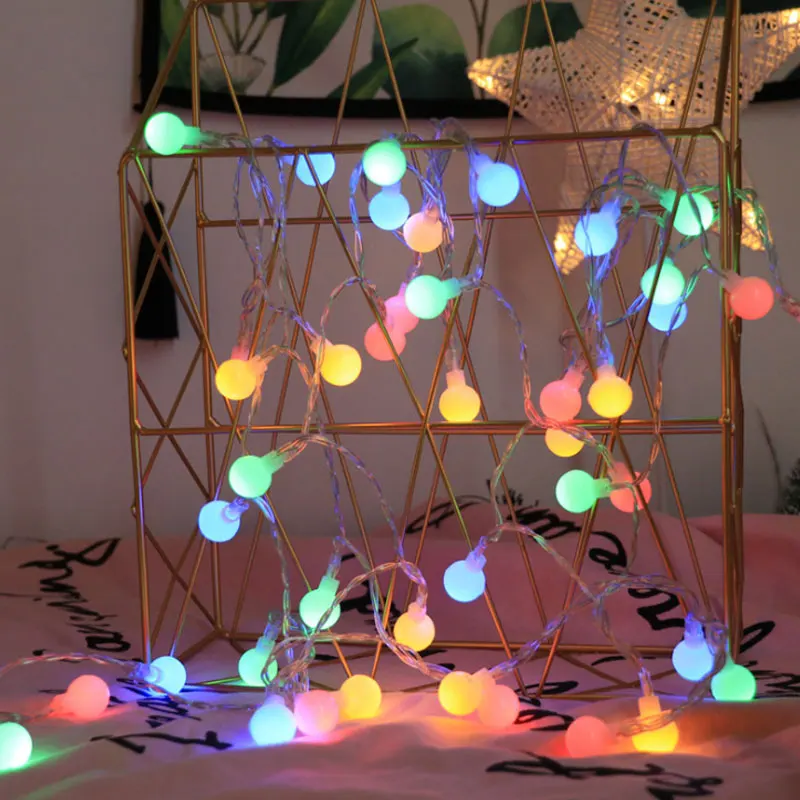 

LED Mate Small White Ball String Light 10/20/40LEDS Holiday Christmas Garland Wedding Party Home Decoration