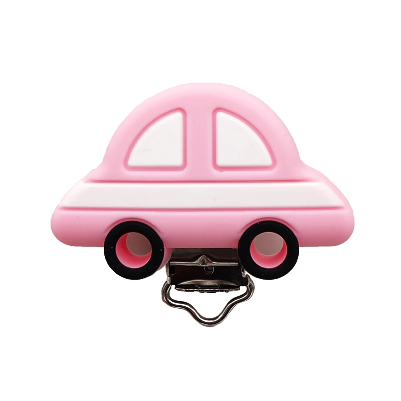 Pink Chengkai 10 шт. силиконовые автомобильные клипсы DIY детская кошка мышь Соска с животным Прорезыватель зубов, пустышка для младенца ювелирные изделия игрушки аксессуары - Цвет: Pink