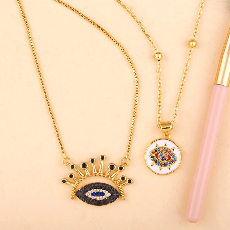 OCESRIO ожерелье от сглаза турецкое Золотое ювелирное изделие настоящее золото