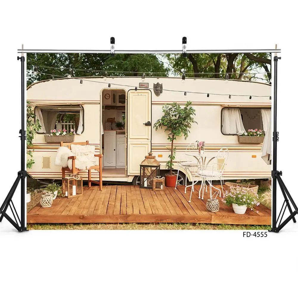 

Motor Homes House Spring Forest Woods Flower Scenery Backgrounds Children Young Portrait Photography Backdrops For Photo Studio