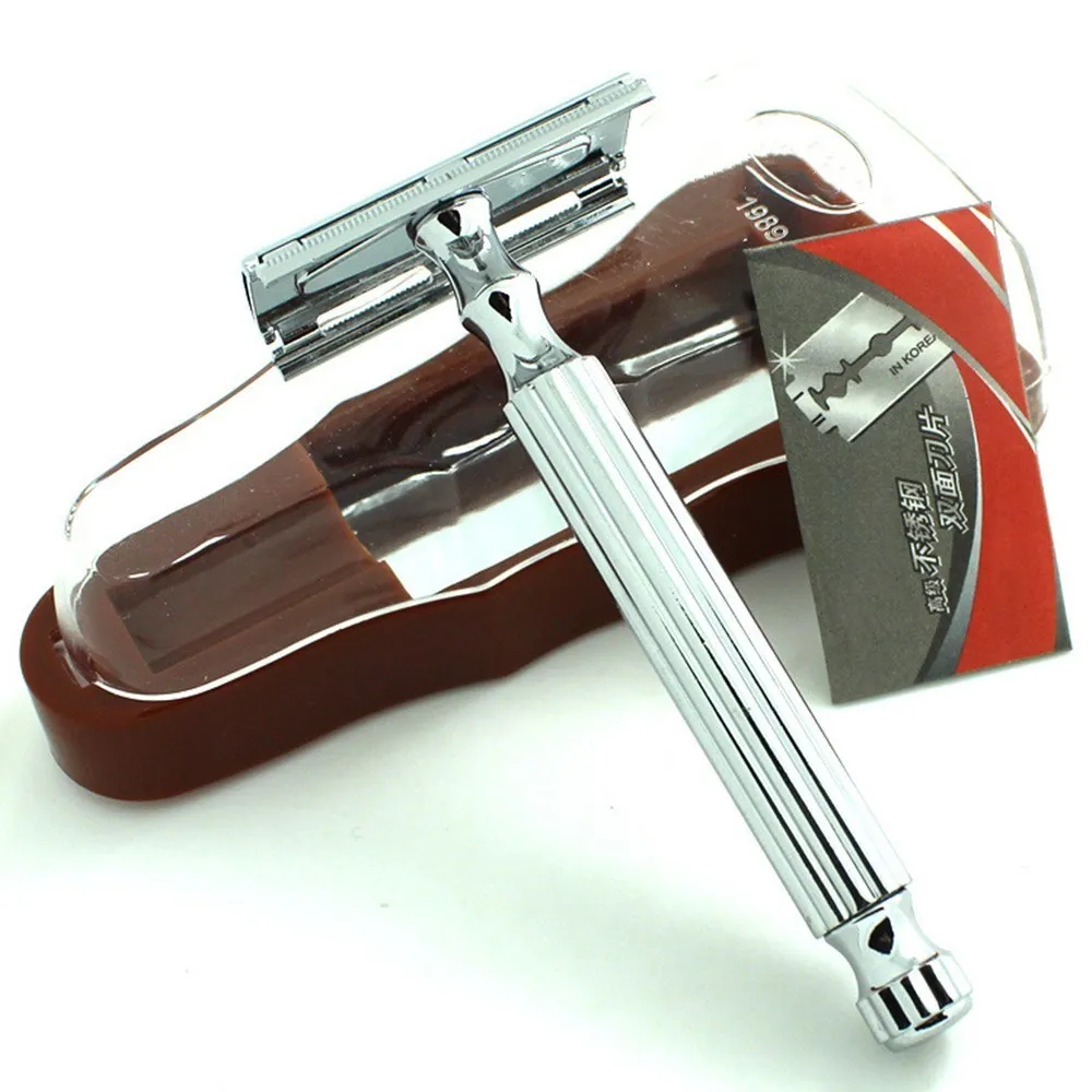 

REBUNE Traditional Classic Double-sided Razor Men Stainless Steel Manual Shaver Double Edge Blade Safety Razor Face Care Tools