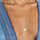YWZIXLN богемная винтажная двухслойная цепочка из бисера кулон в форме сердца модные ожерелья ювелирные изделия для женщин элегантные аксессуары N095