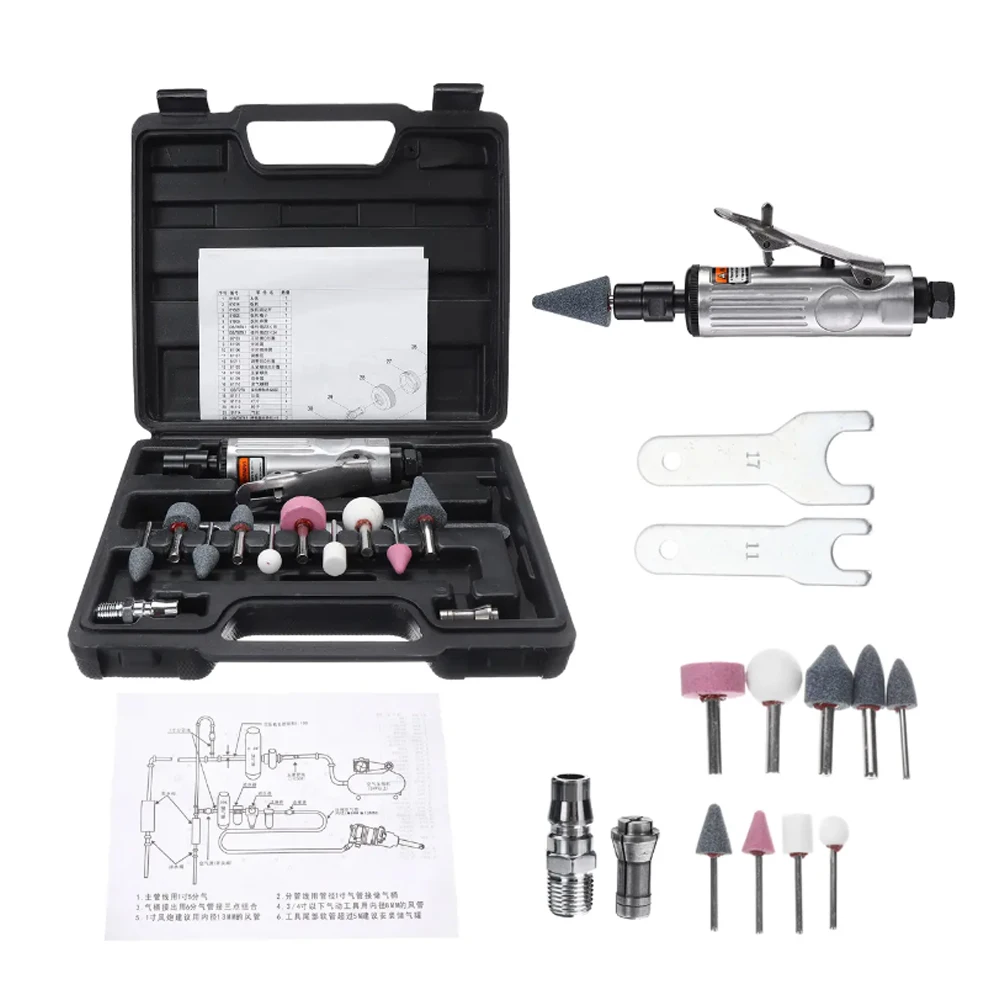 WENXING 14 Pieces Air Compressor Die Grinder Grinding Polish Stone Kit 1/4 Mill Engraving Tools Kits Pneumatic | Инструменты