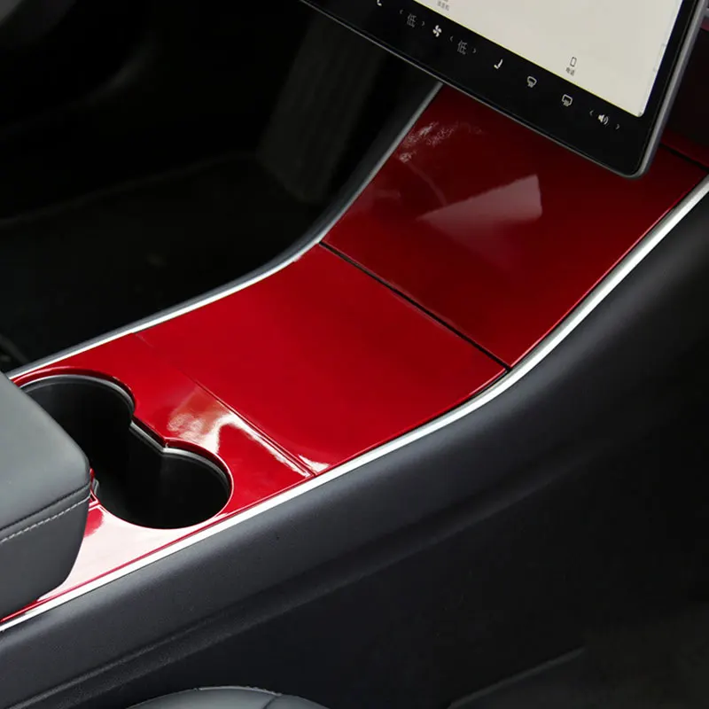 Для Tesla Model Y 3 Car ABS центральная консоль держатель стакана панель Крышка отделка 5
