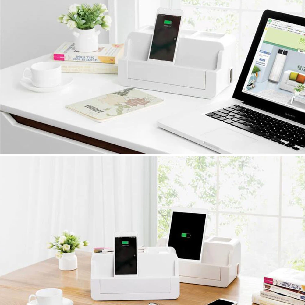 

Desk Cable Cord Storage Organizer Cable Management Box Power Strip Cover Extra Large Hide Cable Box for Home Office Desktop