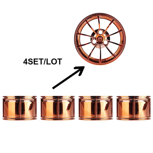 4pcs golden Technic Car 42056 42083 23009 20086 Bugatti запасные части Красный Черный золотое покрытие колесная ступица, шина строительные блоки аксессуары для кирпичей - Цвет: 4pcs golden