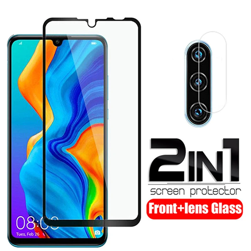 2-in-1 Camera +Tempered Glass For Huawei P30 Screen Protector Explosion-proof Glass On Huawei P30 Lite protective Glass