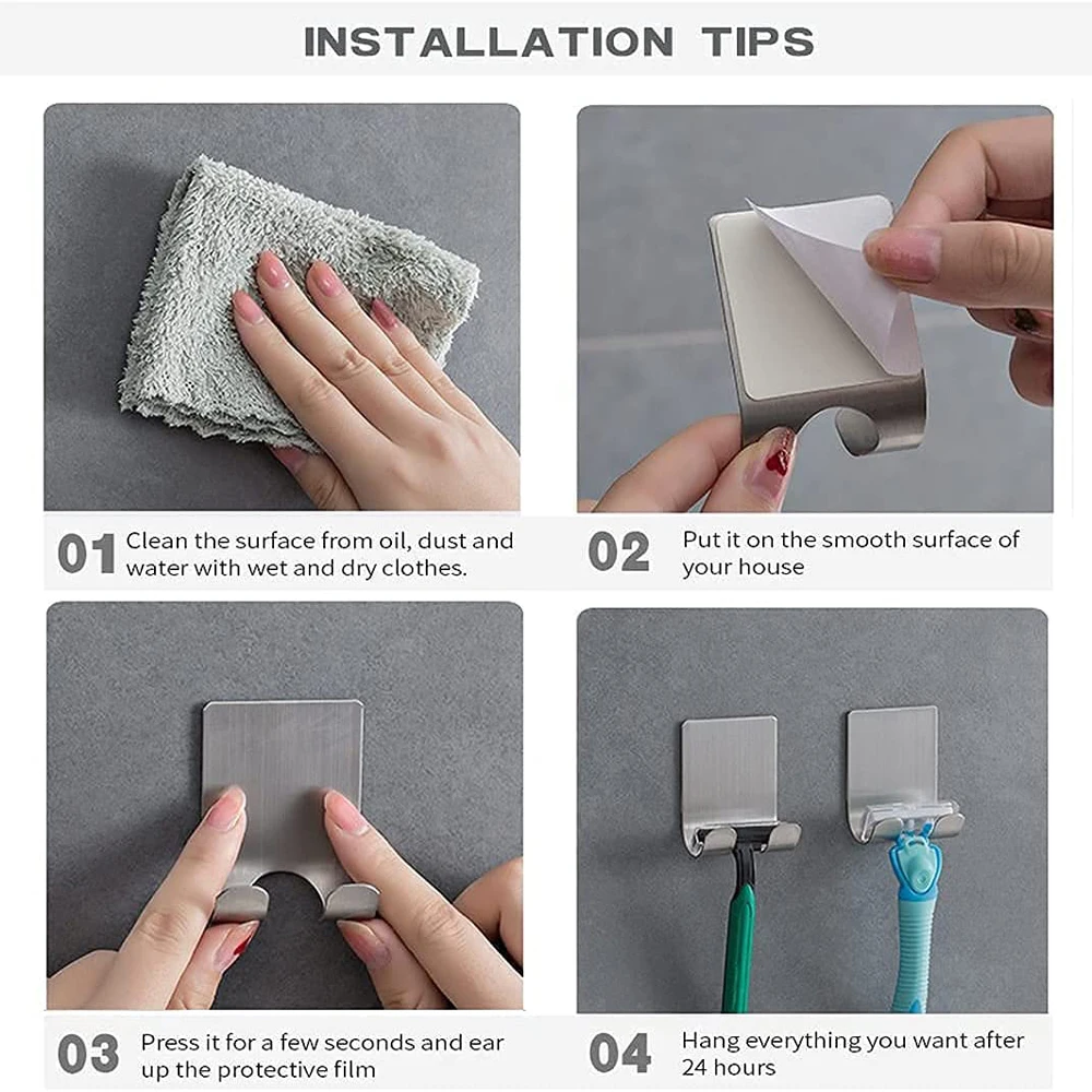 1PC Razor Holder Shaver Stainless Steel Hook Hanger Stand Multi Purpose Self Adhesive Storage For Bathroom Kitchen Organize | Дом и сад