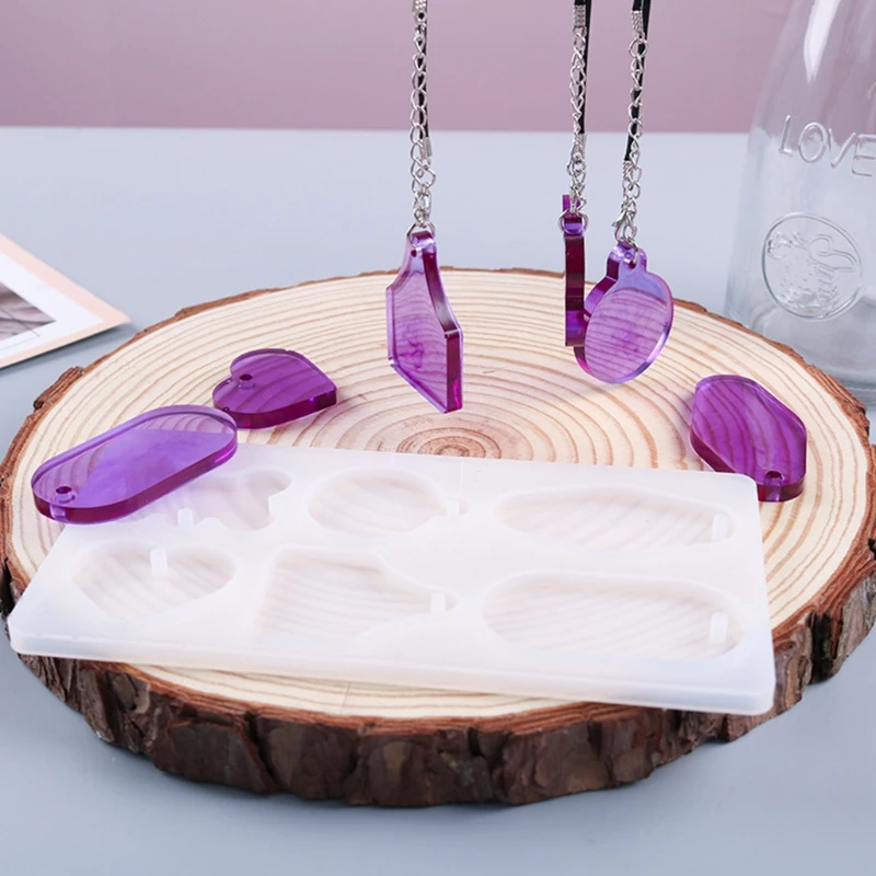 

Crystal Epoxy Resin Mold Listed Pendant Silicone Mould DIY Crafts Jewelry Making Tool