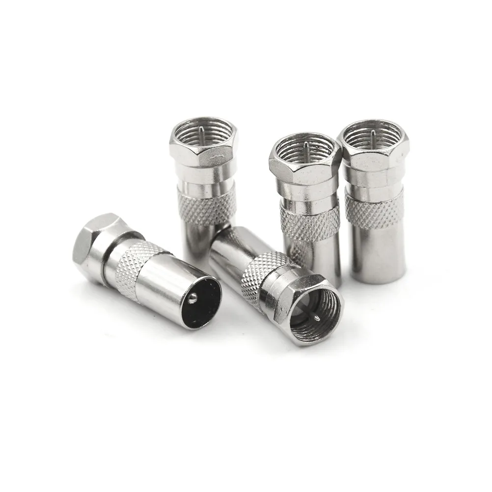 

5 шт./лот F штекер к IEC DVB-T TV PAL штекер прямой Коаксиальный RF адаптер разъем оптовая продажа Штекерный разъем