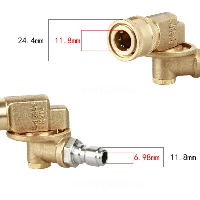

Pressure Washer Pivot Coupler 7 Angle 1/4 Inch Quick Connect Nozzle Valve