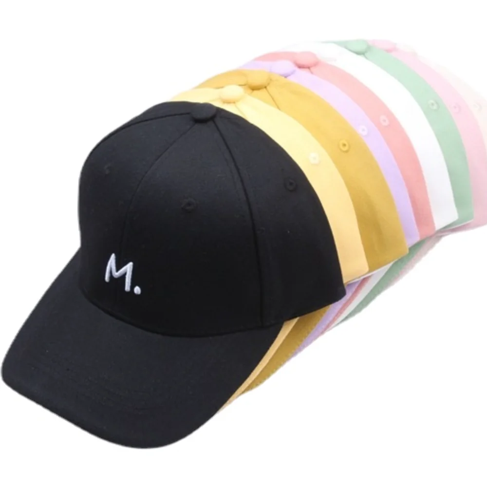 

Solid Color Cute Baseball Cap Sunshade Hat Golf Cap Spring Summer Embroidery M Cap Female Leisure Students Casual Snapback Cap