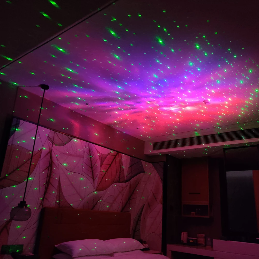 

Aurora Star Galaxy Starry Sky LED Projector Lamp Rotating Night Light Colorful Nebula Cloud Lamp Atmospher Bedroom Beside Lamp
