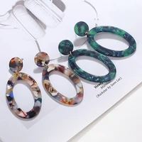 long acrylic drop earrings boho 2019 statement dangle earrings geometric big luxury jewelry oval earrings