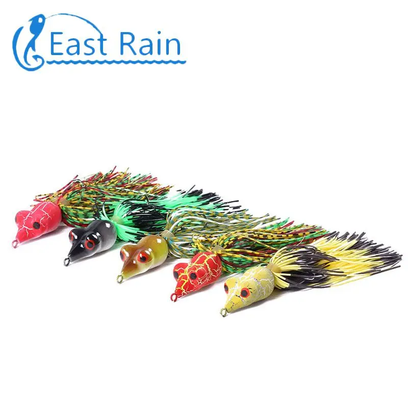 

East Rain 9 см, 7 г, летающая приманка в виде лягушки с хвостом, 2 шт., рыболовная приманка со змеиной головой, без острых краев, искусственная приманка, бесплатная доставка