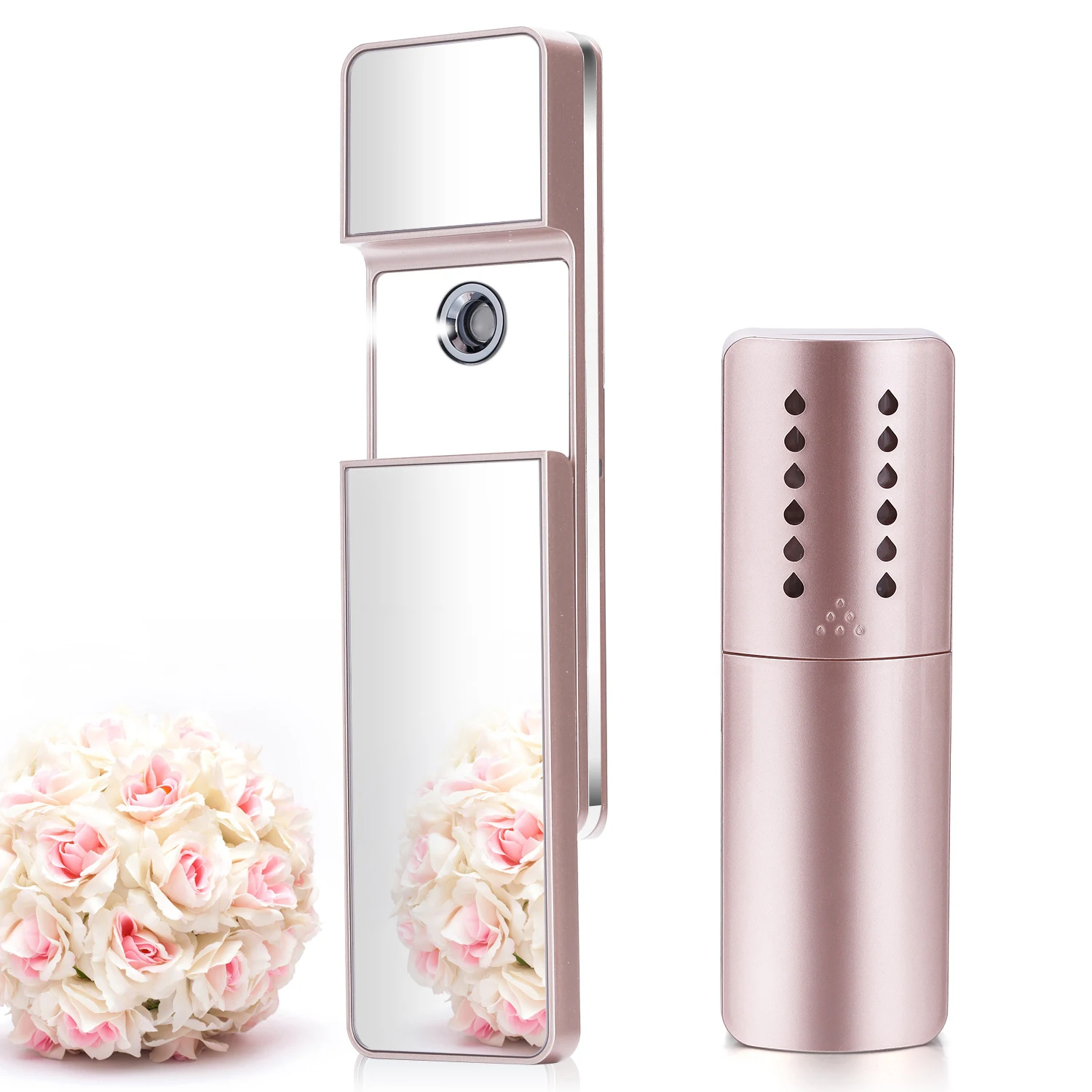 

Portable Nano Facial Mist Spray Hydrating Face Steamer Skin Mister Mini Humectant Beauty Skin Care Tool Water Spa with Mirror