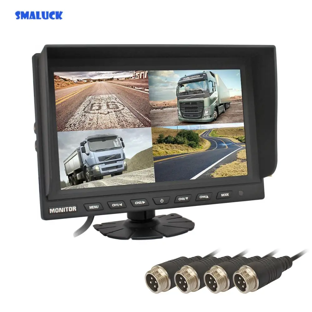 Автомобильный монитор заднего вида SMALUCK 4 канала 4pin 9 &quot раздельных ЖК экрана