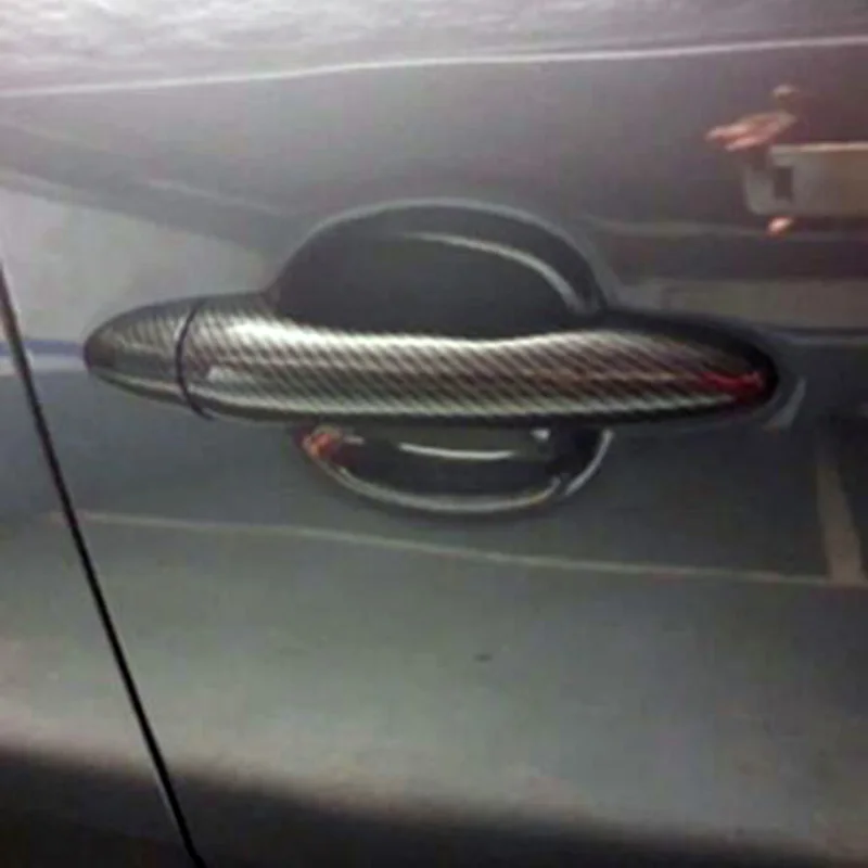 Пластиковая имитация углеродного волокна крышка дверной ручки Накладка для Kia