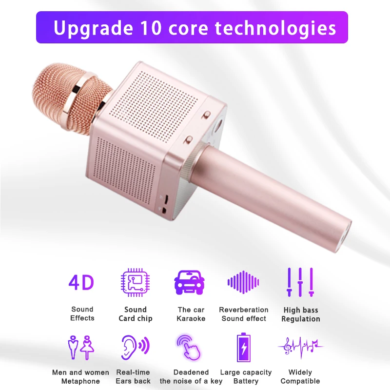 Беспроводной караоке микрофон MicGeek Q10S + 2 1 градусов 4 динамика|Микрофоны| |