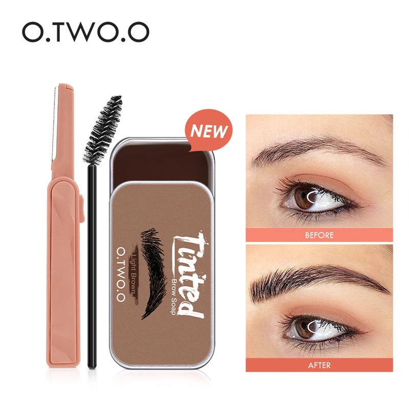 

O.TWO.O Eyebrow Gel Wax Brow Soap 4 Color Tint Eyebrow Enhancer Natural Makeup Soap Brow Sculpt Lift Make-up for Women