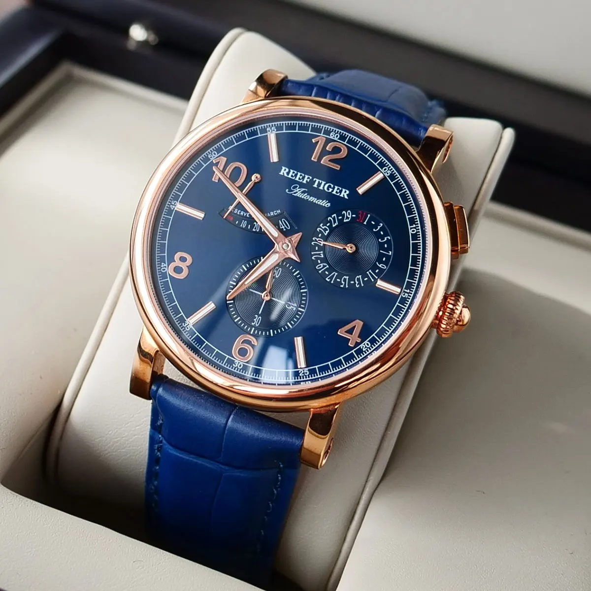 2019 Reef Tiger/РТ Топ бренд Reloj Hombre Роскошные автоматические часы многофункциональные