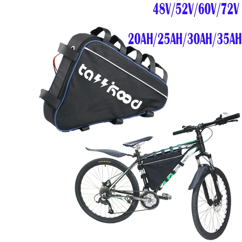 Треугольные Аккумуляторы для электровелосипеда 48 в 52 60 72 литиевый аккумулятор 1500