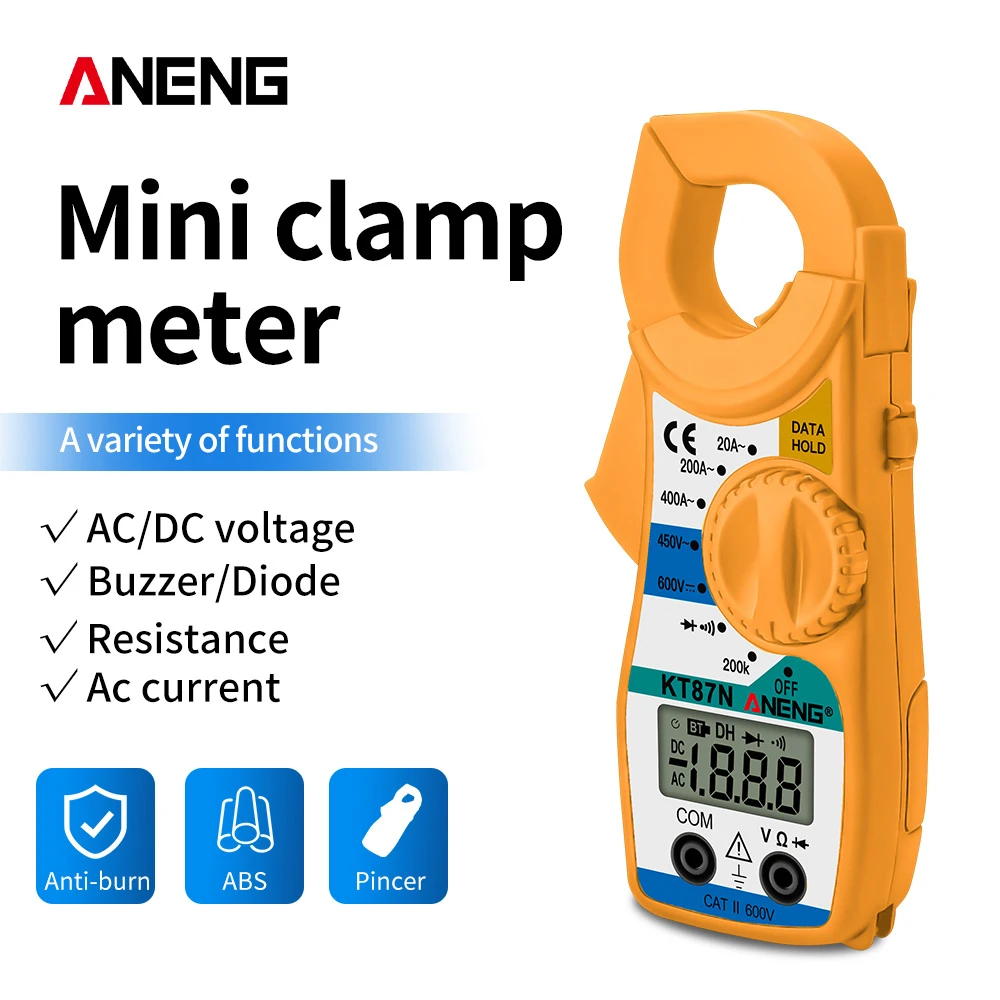 Мини Цифровые токоизмерительные клещи AC/DC напряжение переменного тока 600 в