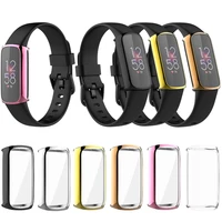 tpu electroplating protective shell for fitbit luxe smartwatch soft tape screen protector for fitbit luxe case cover accessories
