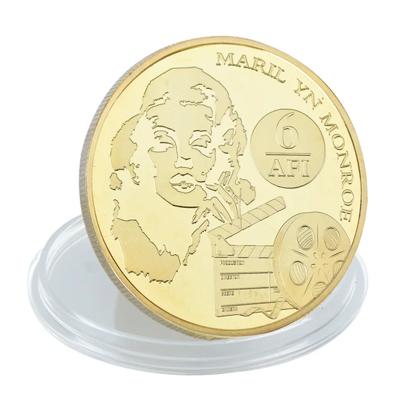 Золотые коллекционные монеты WR Мэрилин Монро с держателем для монет