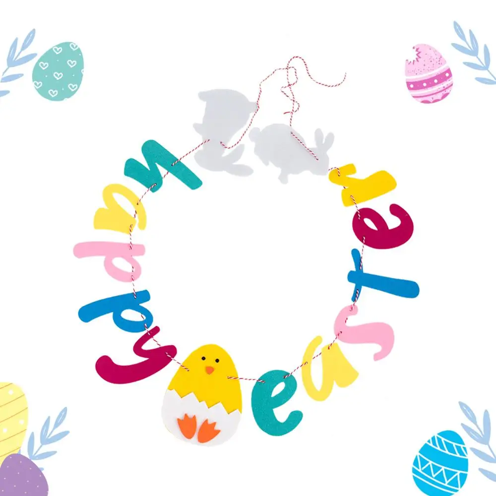 Пасхальные украшения сделай сам 2 м подвесная гирлянда в виде счастливого