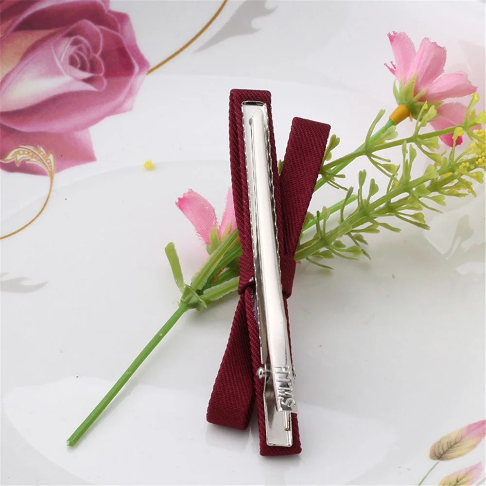 Заколки для волос с бантом женские простые зажимы из ткани и перекрестной лентой