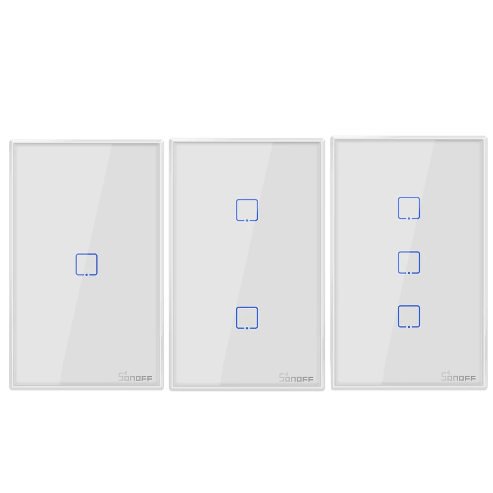

SONOFF T2US 1/2/3C Gang Smart home Wifi Wall Switch Wireless eWeLink APP/433RF/Voice/Touch Control Works With Alexa