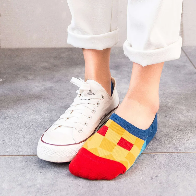 Повседневные хлопковые смешные короткие носки на весну и лето Веселые женские