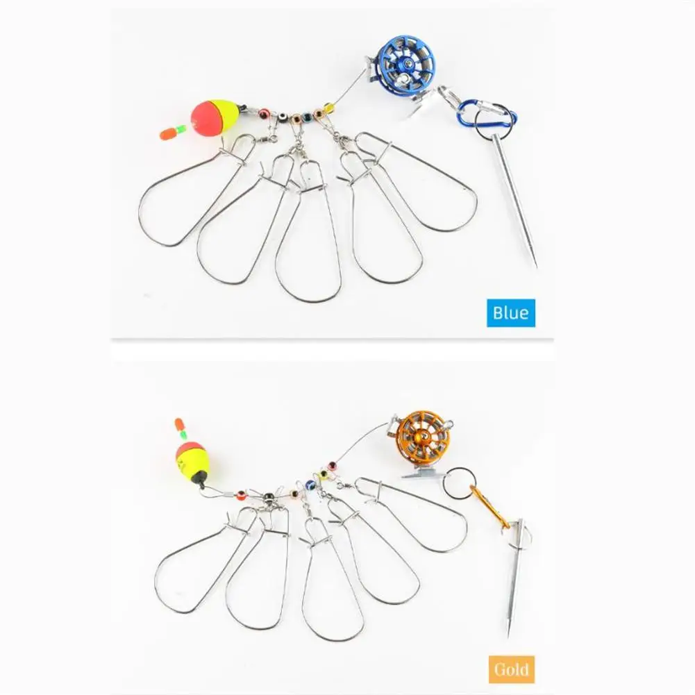 

Рыболовная фиксирующая Пряжка, многофункциональная портативная 5-пряжка из нержавеющей стали, рыболовные аксессуары, материал: нержавеющая сталь/металл